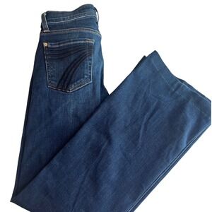 7 For All Mankind Tailorless Dojo Jeans Women Dark Wash Flare Size 26